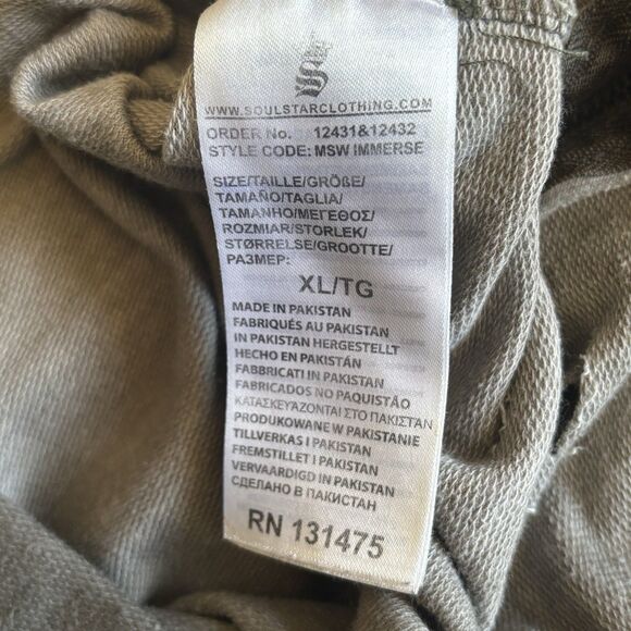 Men Thrashed Quarter Zip Pullover Hoodie Gray Size XL Grunge Punk Distressed 90s - Picture 12 of 14